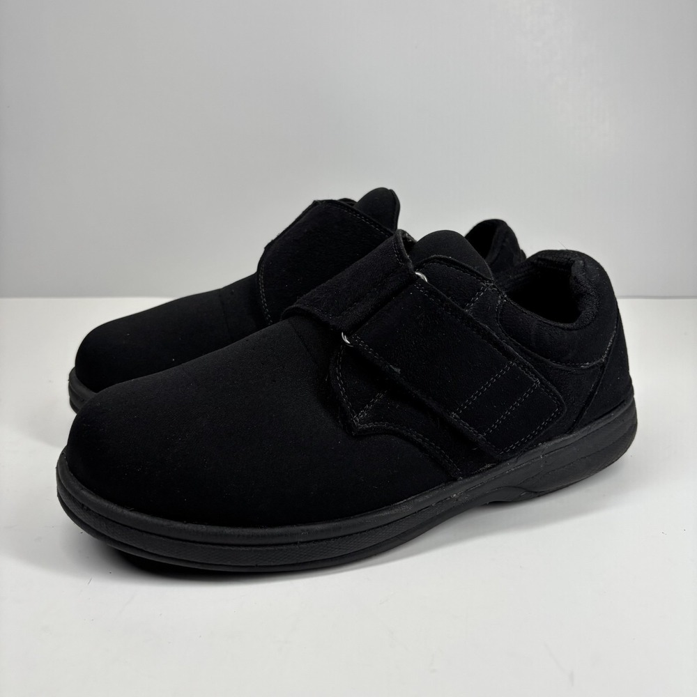 Orthofeet Bismarck Men's US 7 6E Black Orthopedic XX-Wide Diabetic Shoes Comfort